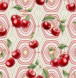 27937TR ''Retro-classic cherry'' print