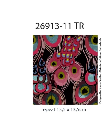 26913-11 ''Peacock leaves'' print