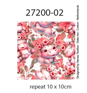 27200-02TR ''Cute Hippo'' print