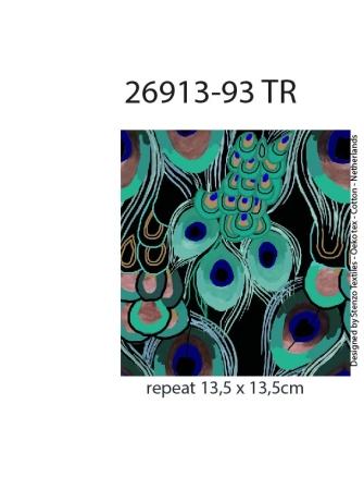 26913-93 ''Peacock leaves'' print