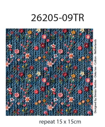 26205-09 ''3D Floral'' print