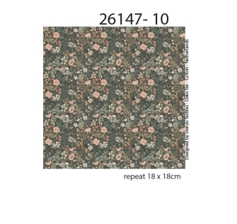 26147-10PL ''Millefleurs in Green'' print