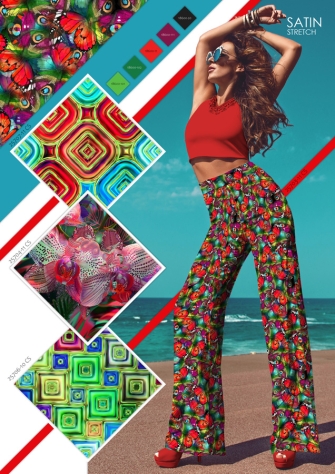 25706-10CS 'Retro blocks"printed satin