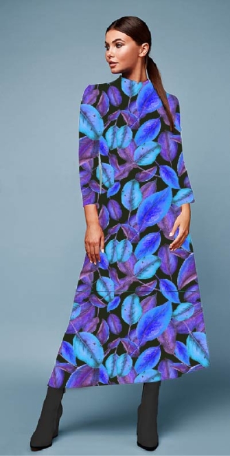 26805-09VI “Veil of Leaves” Viscose-jersey print