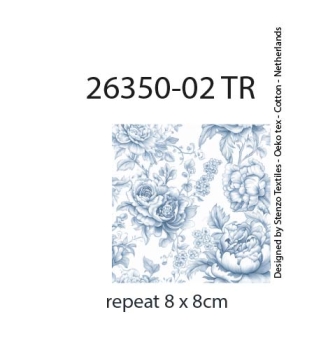 26350-02TR ''Blue Rose Garden'' print