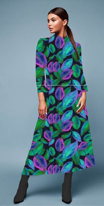 26805-10VI “Veil of Leaves” Viscose-jersey print