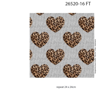 26520-16 ''Big leopard Hearts'' FT-print