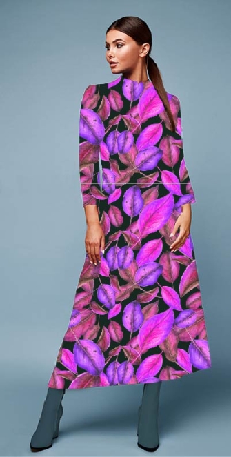 26805-12VI “Veil of Leaves” Viscose-jersey print
