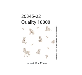 26345-22 ''Beige Baby Zoo'' print