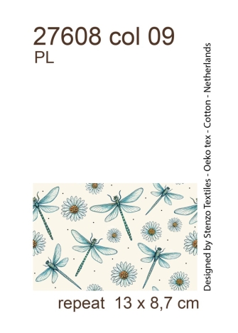 27608-09PL ''Dragonflies & Flowers'' print