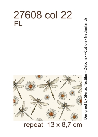 27608-22PL ''Dragonflies & Flowers'' print
