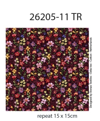 26205-11 ''3D Floral'' print