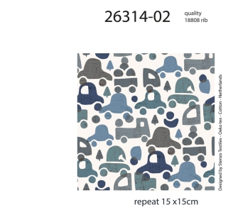 26314-02 ''Heavy Traffic'' Rib Jersey print