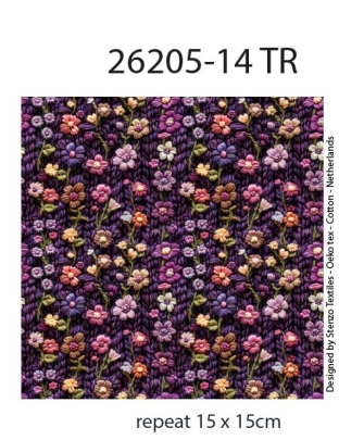 26205-14 ''3D Floral'' print