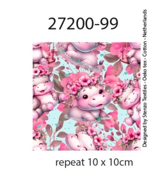 27200-99TR ''Cute Hippo'' print
