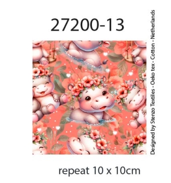 27200-13TR ''Cute Hippo'' print