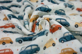 26126-02HD ''Voitures'' Mousseline print