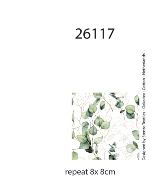 26117HD ''Little Leaves'' Mousseline print