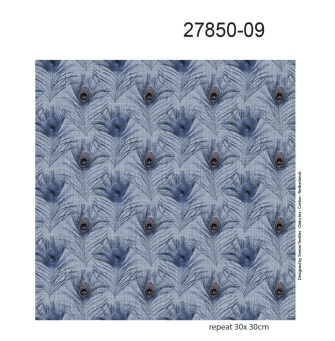 27850-09VW ''Linen Peacock'' print