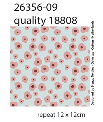 26356-09 ''Floral Outlines'' Rib Jersey Print