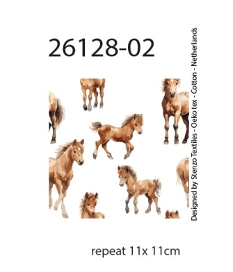 26128-02HD ''Foals'' Mousseline print