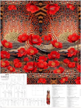 25072 ''Poppy Paradise'' Wrap-Around Dress Panel