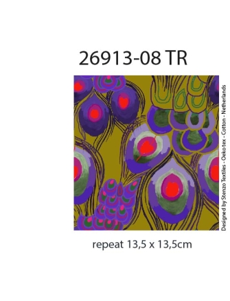 26913-08 ''Peacock leaves'' print