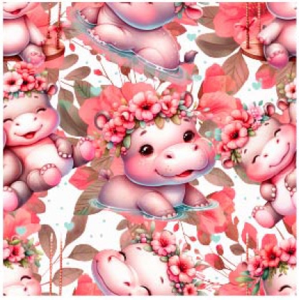 27200-02TR ''Cute Hippo'' print