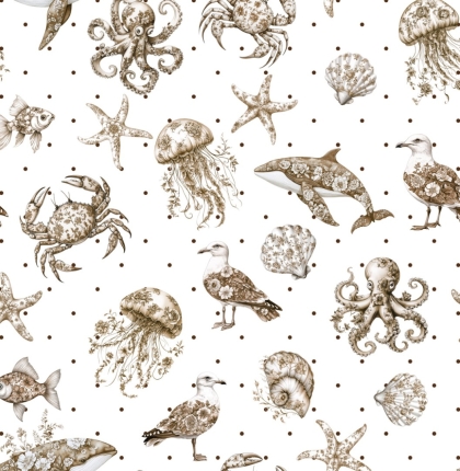 27906-22TR ''Patterned Sealife'' print