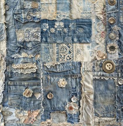 27934TR ''Lacey Denim'' print