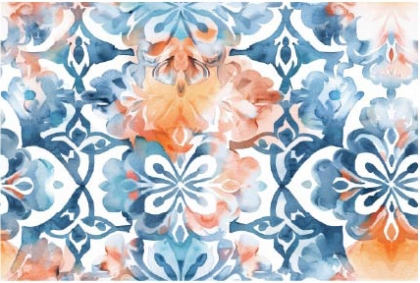 27853-09VW ''Floral Kaleidoscope'' print