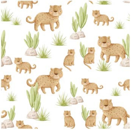 27254-02TR ''Leopard Family'' print