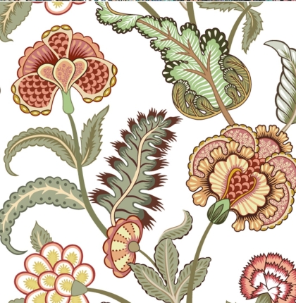 27412-02LI ''Paisley Flower'' print