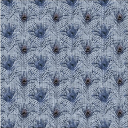 27850-09VW ''Linen Peacock'' print
