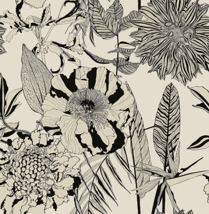 27427-02 ''Black & White Garden'' print