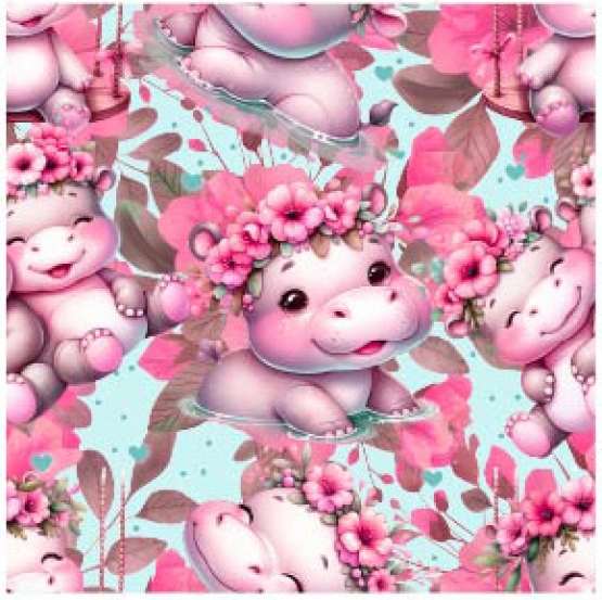 27200-99TR ''Cute Hippo'' print