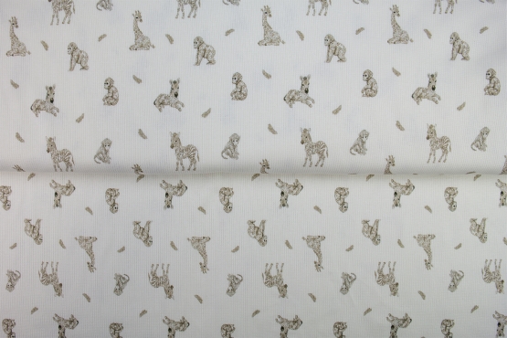 26345-22 ''Beige Baby Zoo'' print