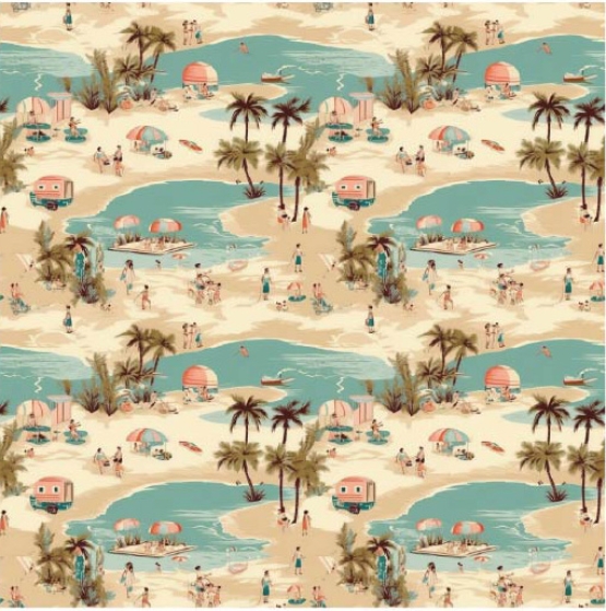 27216-22TR ''Beach Camping'' print