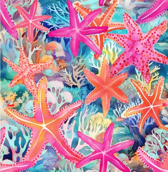 27754-12CV ''Funky Starfish'' print