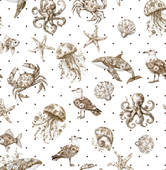 27906-22TR ''Patterned Sealife'' print