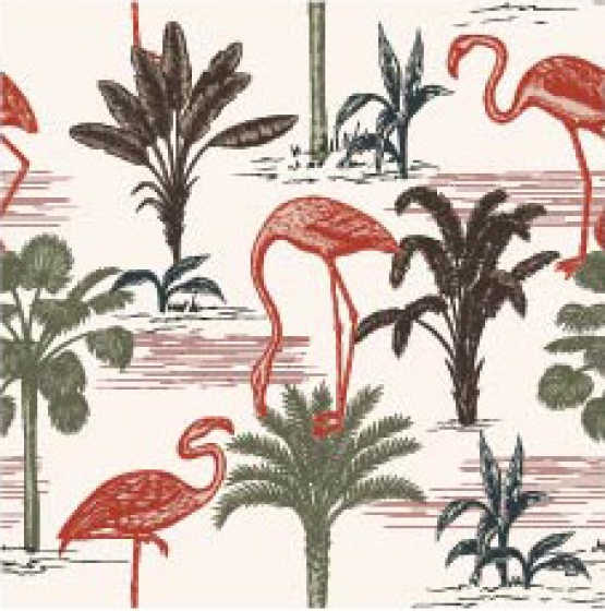 27112-02PL ''Flamingo Fantasy'' print
