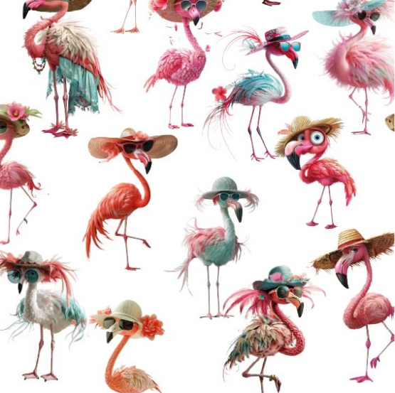 27271TR ''Fancy Flamingo'' print