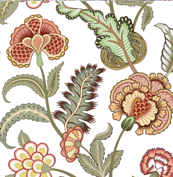 27412-02LI ''Paisley Flower'' print