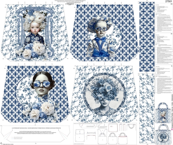 27501 ''Delft's Blue Stories'' Bag Panel