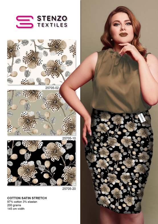 25705-10CS 'painted fleur" printed satin