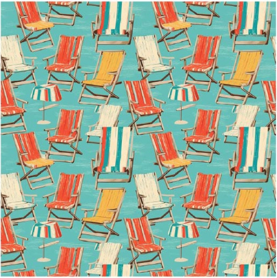 27215-09TR ''Beach Chairs'' print