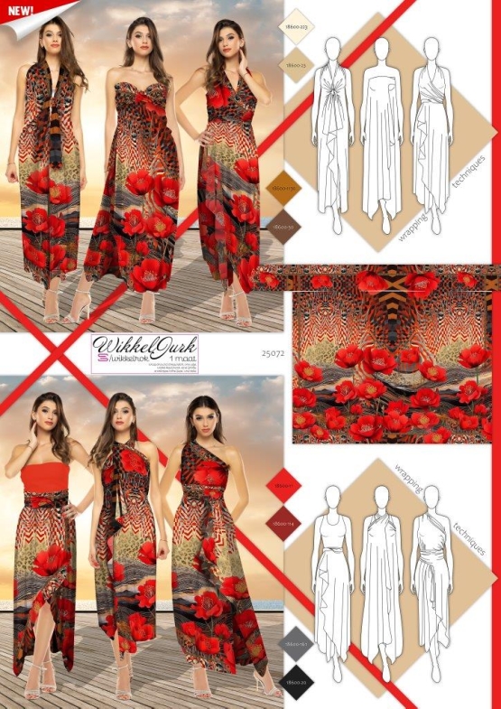 25072 ''Poppy Paradise'' Wrap-Around Dress Panel