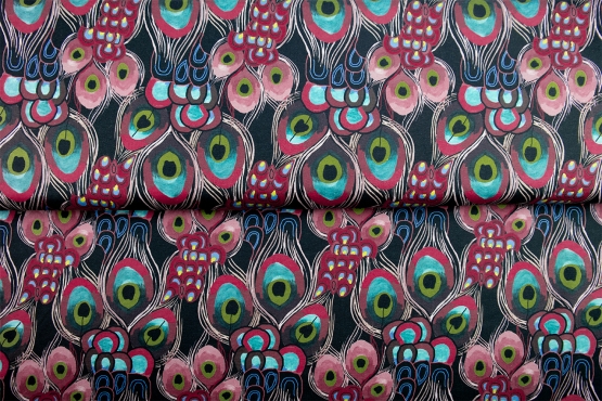 26913-11 ''Peacock leaves'' print