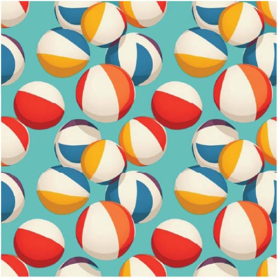 27214-09TR ''Bouncy Beach Balls'' print