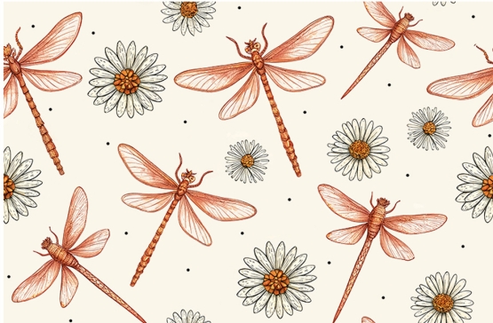 27608-11PL ''Dragonflies & Flowers'' print